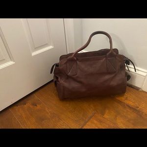 Francisco Bianca chocolate brown leather bag